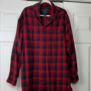 Vintage Polo Jeans Company Red and Black Plaid Men's Shirt